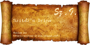 Szitás Irina névjegykártya